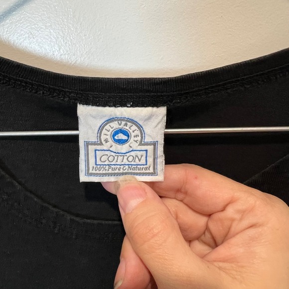 Vintage Hillview Cotton Black Embroidered Fish Dress Tunic M Made USA - Picture 2 of 6